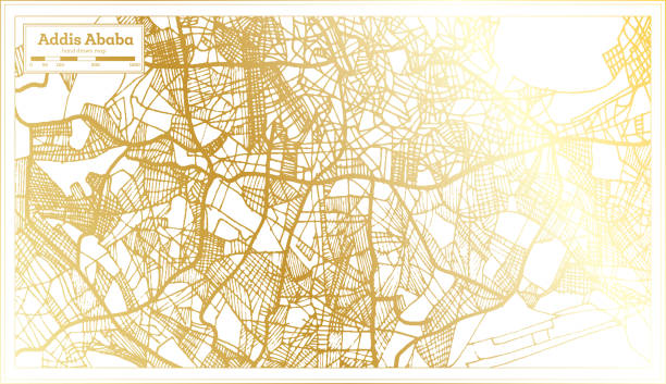 istock Addis Ababa Ethiopia City Map in Retro Style in Golden Color. Outline Map. 1289494249