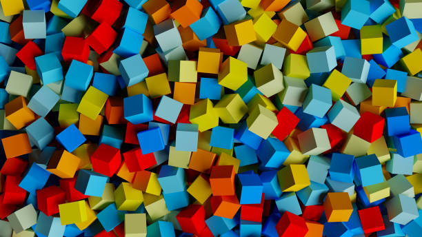 istock Abstract colorful background with Random colorful Cubes. 1289494488