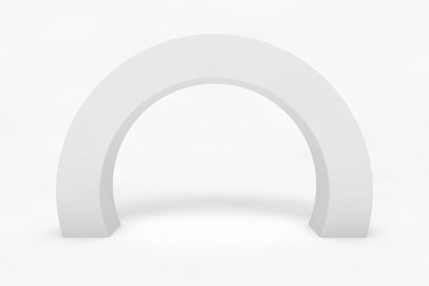 istock Outdoor event round arch isolated on white background 1289515361