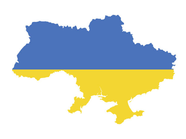 ilustrações de stock, clip art, desenhos animados e ícones de ukraine map and flag - ucrania