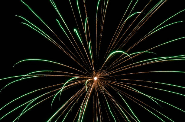 istock Beautiful sparkling holiday fireworks in the night sky 1289526519