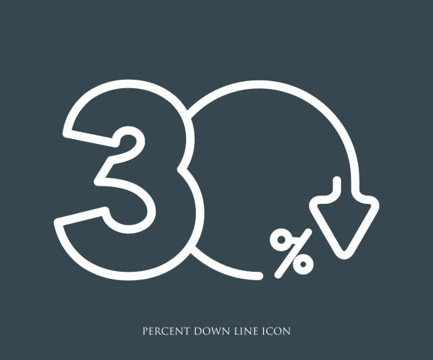 istock Percent down line icon isolated on background. Sale Banner Template Design. Special Offer Banner Vector Illustration. stock illustration. Vector illustration. 1289528972