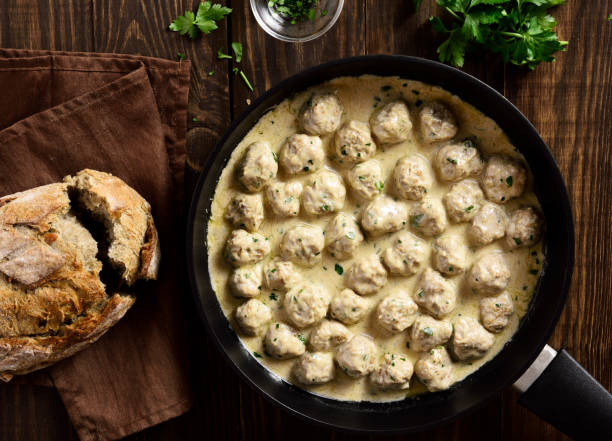 istock Swedish meatballs with creamy 1289529299