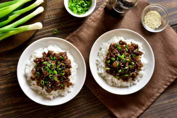 istock Korean ground beef and rice bowls 1289531549