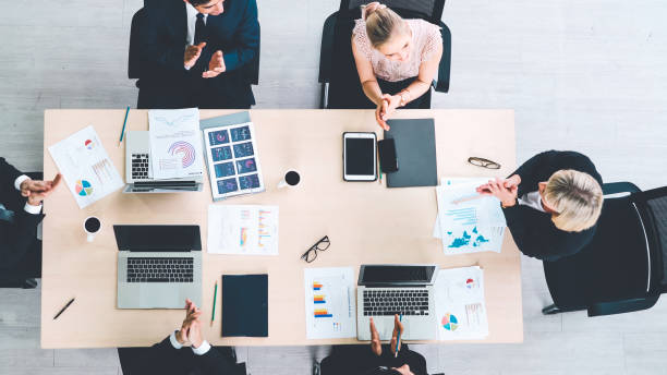 istock Business people group meeting shot from top view 1289533836