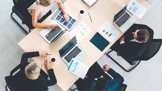 istock Business people group meeting shot from top view 1289533916
