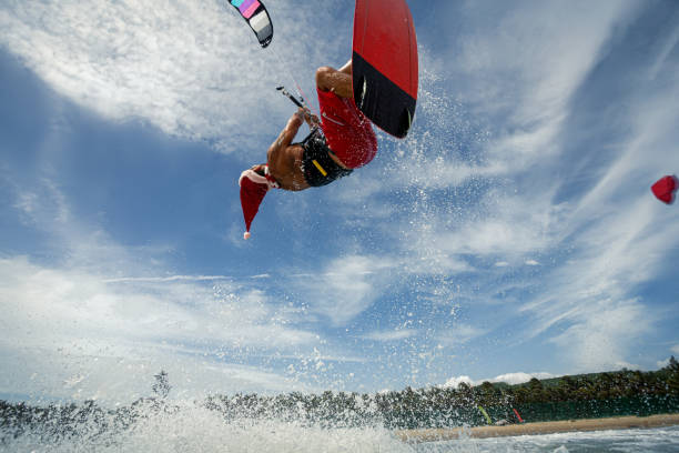 istock Santa Claus - Kiteboard Rider 1289537769