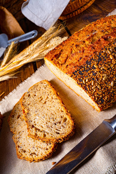 istock Flaxseed bread with a poppy seed and sesame mixture 1289550203