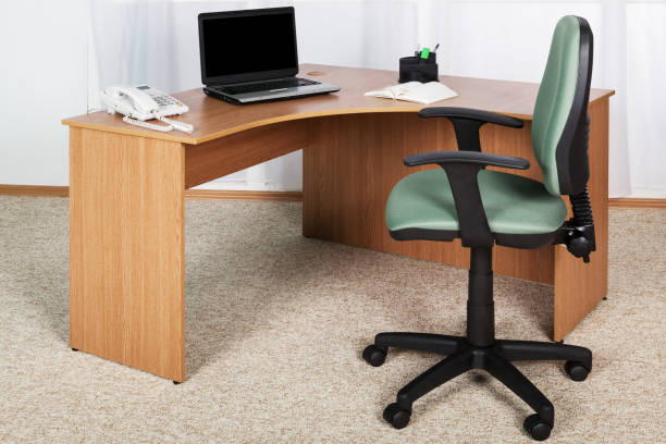 istock workplace with laptop in a modern office 1289554080