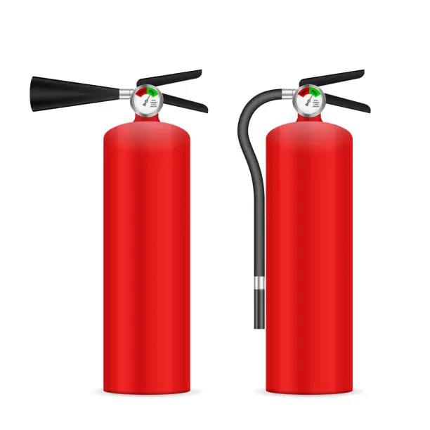 Vector illustration of Fire extinguisher set