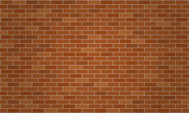 Vector illustration of Light brown. Dark brown and orange brick wall. Wallpaper and texture background.