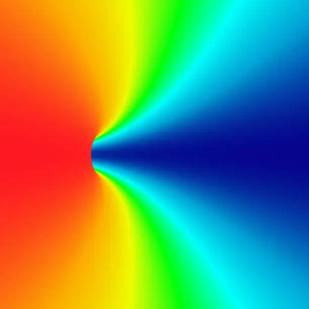 Vector illustration of Heat cam rainbow colored tunnel turning. 3D Vector