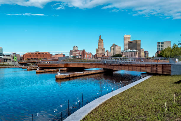 istock Providence River and skyline, viewed from Pedestrian Bridge 1289569651