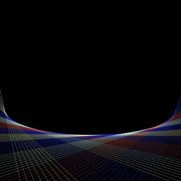 Vector illustration of Lines in american colors rotating, forming matrix