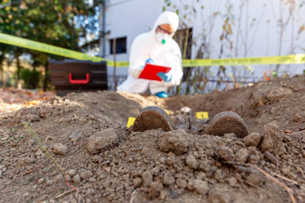Crime scene investigation. Forensic science specialist at work. War crime investigation. Forensic science specialist at work. serial killings photos stock pictures, royalty-free photos & images