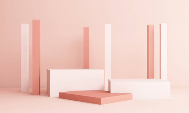 istock Abstract pink Composition with Podium. Minimal Studio with Round Pedestal and Copy Space , geometric shape pastel, 3d rendering 1289580417