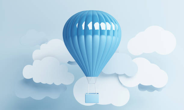istock air balloon paper art style with blue pastel sky background 3d rendering 1289580483