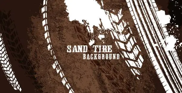 Vector illustration of Tire Poster Sand Background