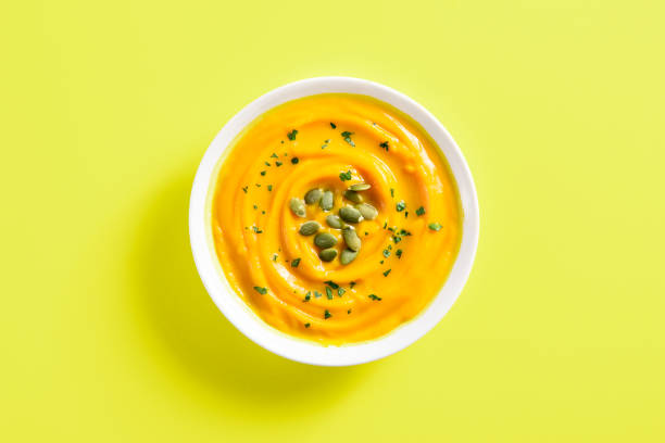 istock Pumpkin puree in bowl 1289583223
