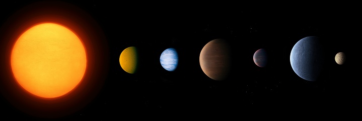 Extrasolar System Object Extrasolar System With A Star And Exoplanets Alien Planetary System ...