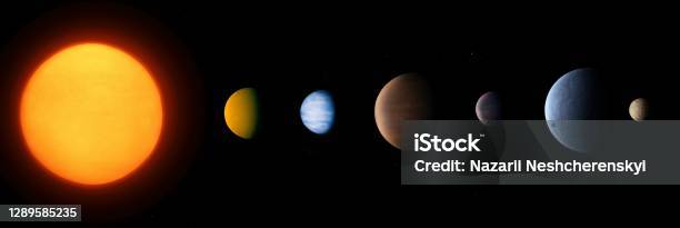 Extrasolar System Extrasolar System With A Star And Exoplanets Alien Planetary System ...