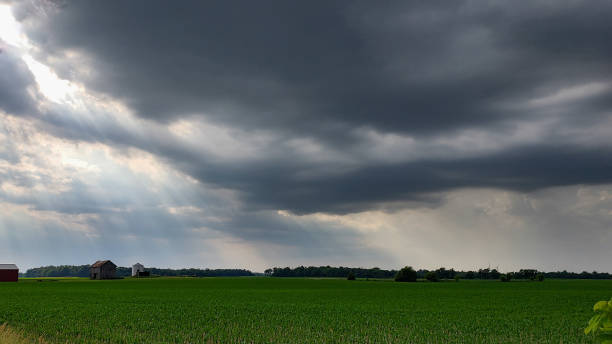 istock Heavenly sun rays pour down over Indiana field 1289585567