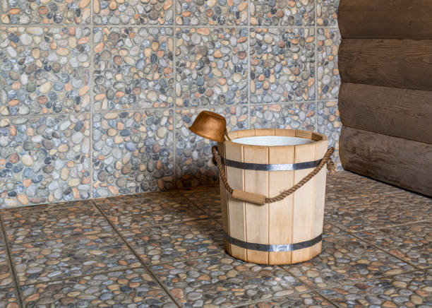 istock Bucket and ladle for sauna 1289585601
