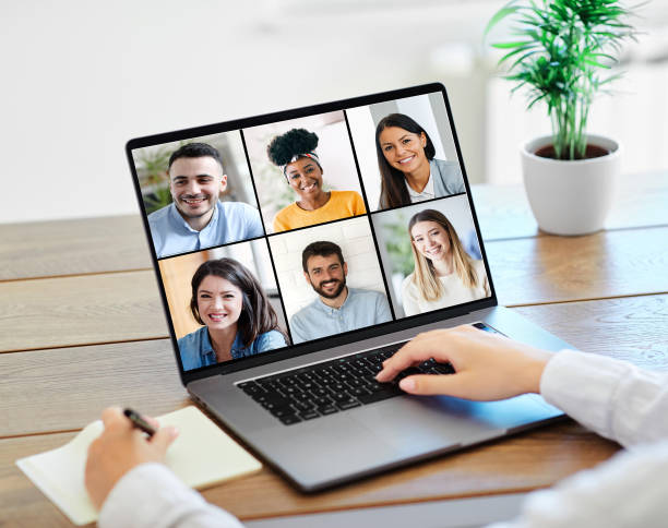 istock meeting online business communication computer technology video conference laptop call team friend work 1289596313