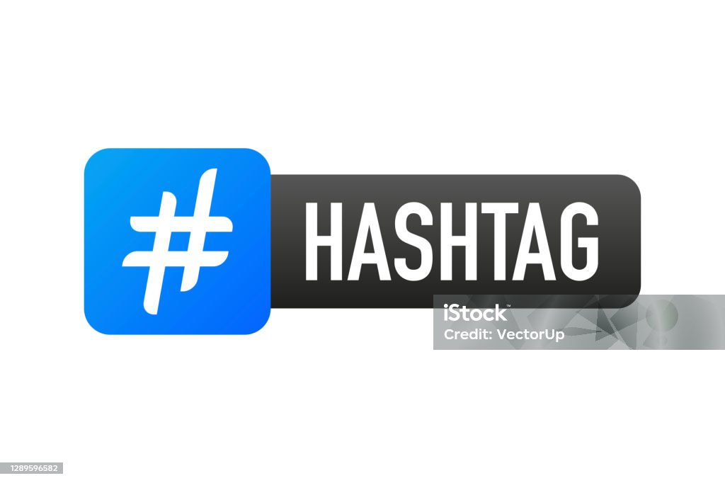 Tag Hash Line Hash Tag Lable On White Background Flat Banner Vector Illustration ...