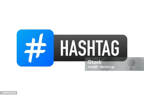 Hash Tag James Hash Tag Lable On White Background Flat Banner Vector Illustration ...