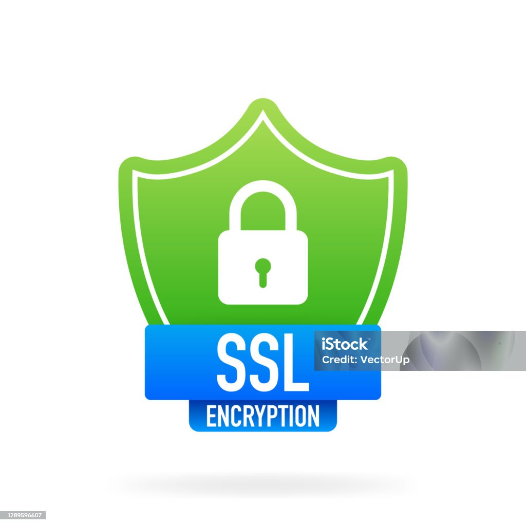 Ssl Encryption Secure Badge On White Background Green Banner Vector ...