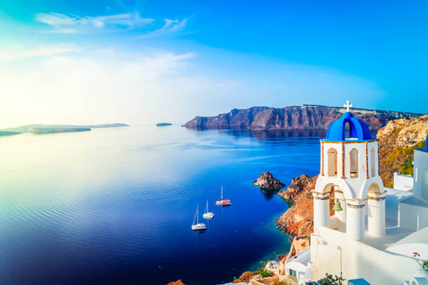 istock white belfries Santorini island, Greece 1289597577