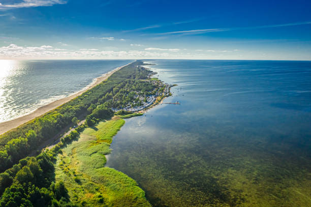 istock Green peninsula Hel on Baltic Sea, aerial view 1289597671