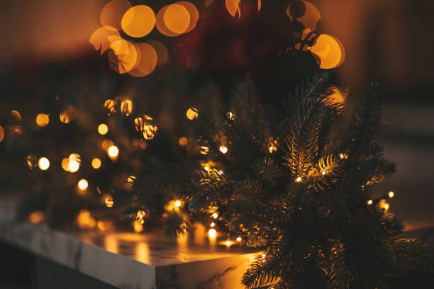 istock Christmas tree festively decorated with balls and toys 1289601093