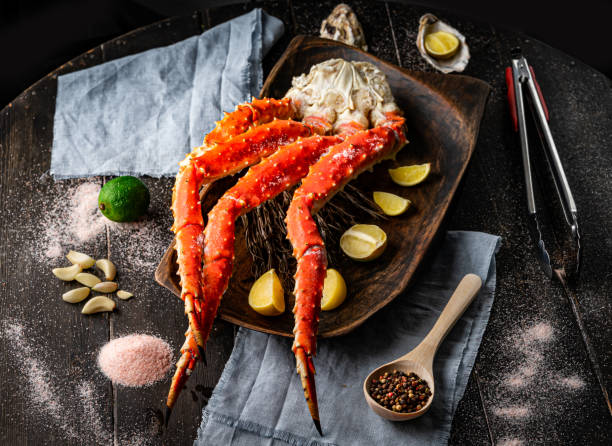 istock Fresh crab claws with lemon slices and spices 1289601148