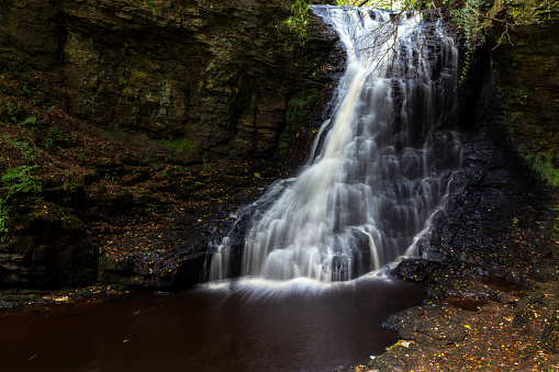 Hareshaw Linn waterfall near Bellingham, Northumberland