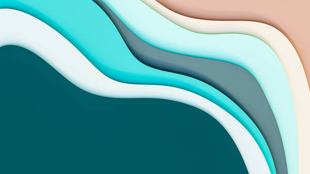 istock Wavy lines colorful abstract background with neutral tones and with copy space 3D rendering illustration. 1289616336