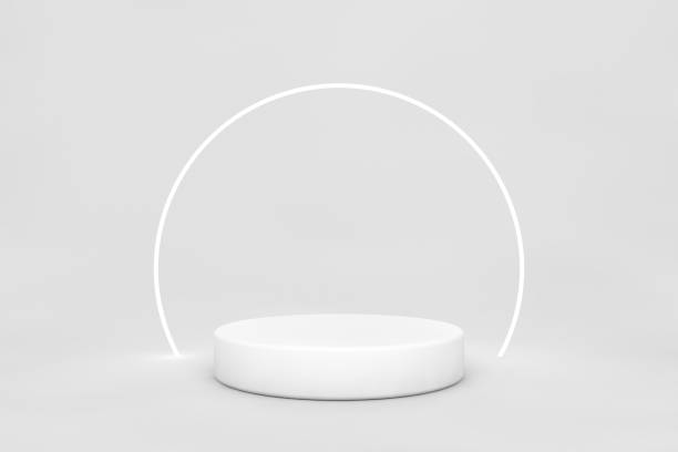 Abstract geometric shape, Cylinder and Torus, Design For Cosmetic Or Product Display Podium 3d Render