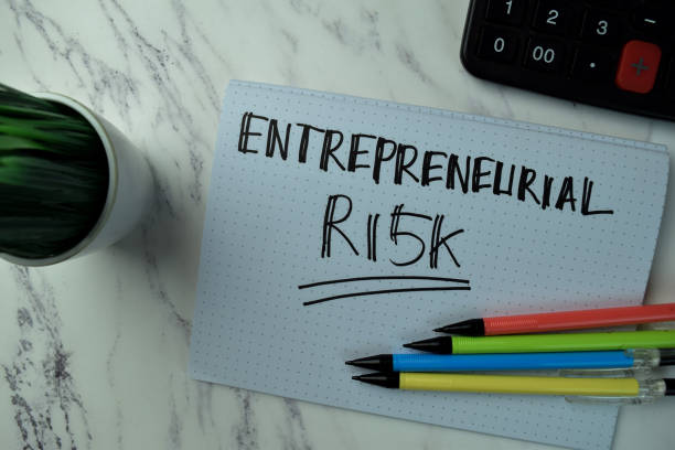 istock Entrepreneurial Risk write on a book isolated on office desk. 1289619234