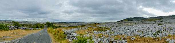 carretera en burren way irlanda - county clare the burren ballyvaughan stone fotografías e imágenes de stock