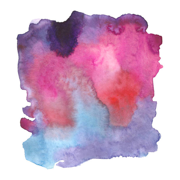 istock Isolated colorful watercolor paint blob on the white paper background. Design template, element 1289620132