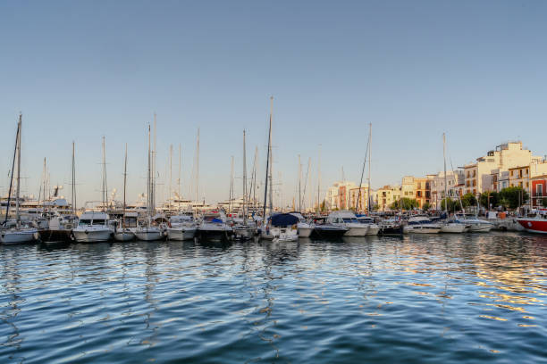 istock Mega yachts and sailing vessels in Ibiza harbour 1289629467