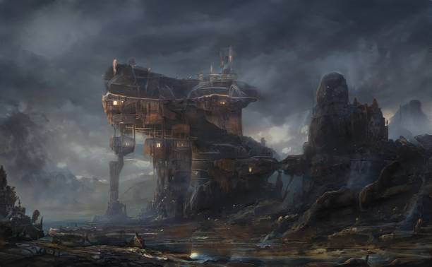 istock Houses of a destroyed planet 1289630303