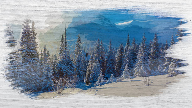 Winter in Tatras Mountains, Poland, watercolor painting Winter in Tatras Mountains, Poland, watercolor painting, Europe tatra mountains stock illustrations