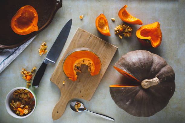 istock Preparing a pumpkin to eat during autumnal season 1289641126