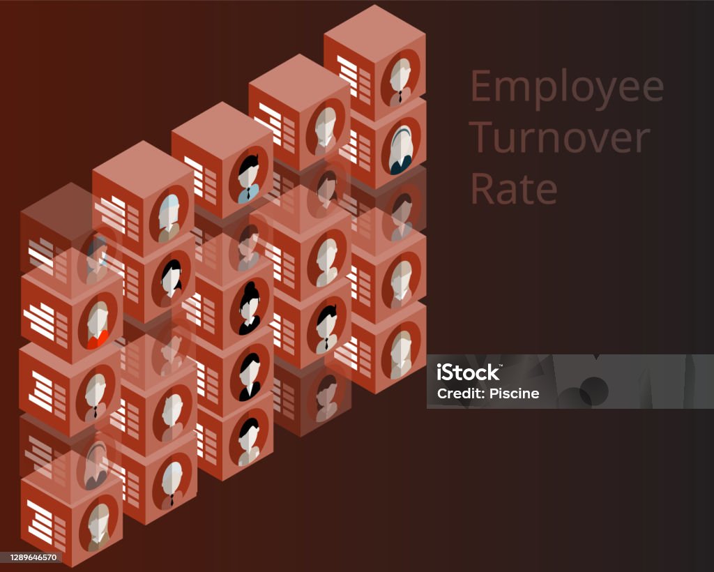 Turnover Rate Visualization Employee Turnover Rate In Human Resources Analytic Vector Stock ...