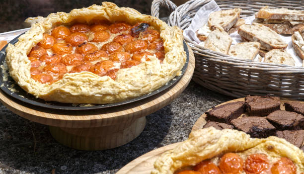 istock Apricot tart, brie sandwiches 1289646578