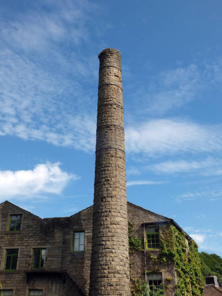 istock old mill building and tall chimney with blue cloudy sky in hebden bridge west yorkshire 1289649830