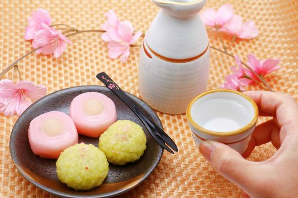 istock Japanese sweets for spring. Cherry blossoms and rape blossoms. 1289650415