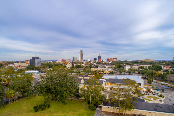 istock Downtown Mobile, Alabama skyline in December 1289658729